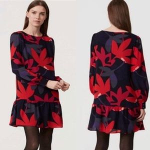 LOFT Peplum Long Sleeve Dress
